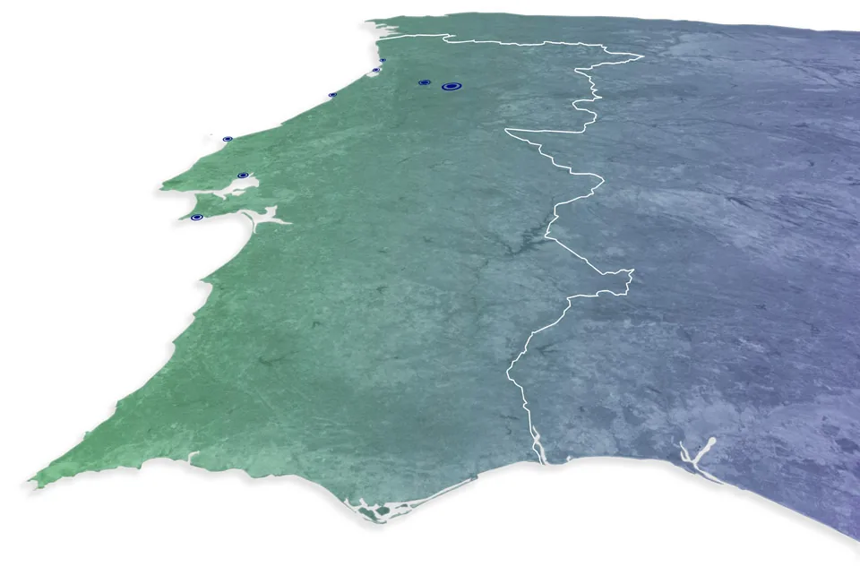 Map of Gialmar branches at Portuguese fishing ports
